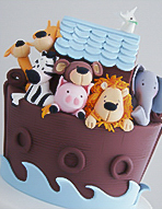 Noah's Ark Boys Christening cake